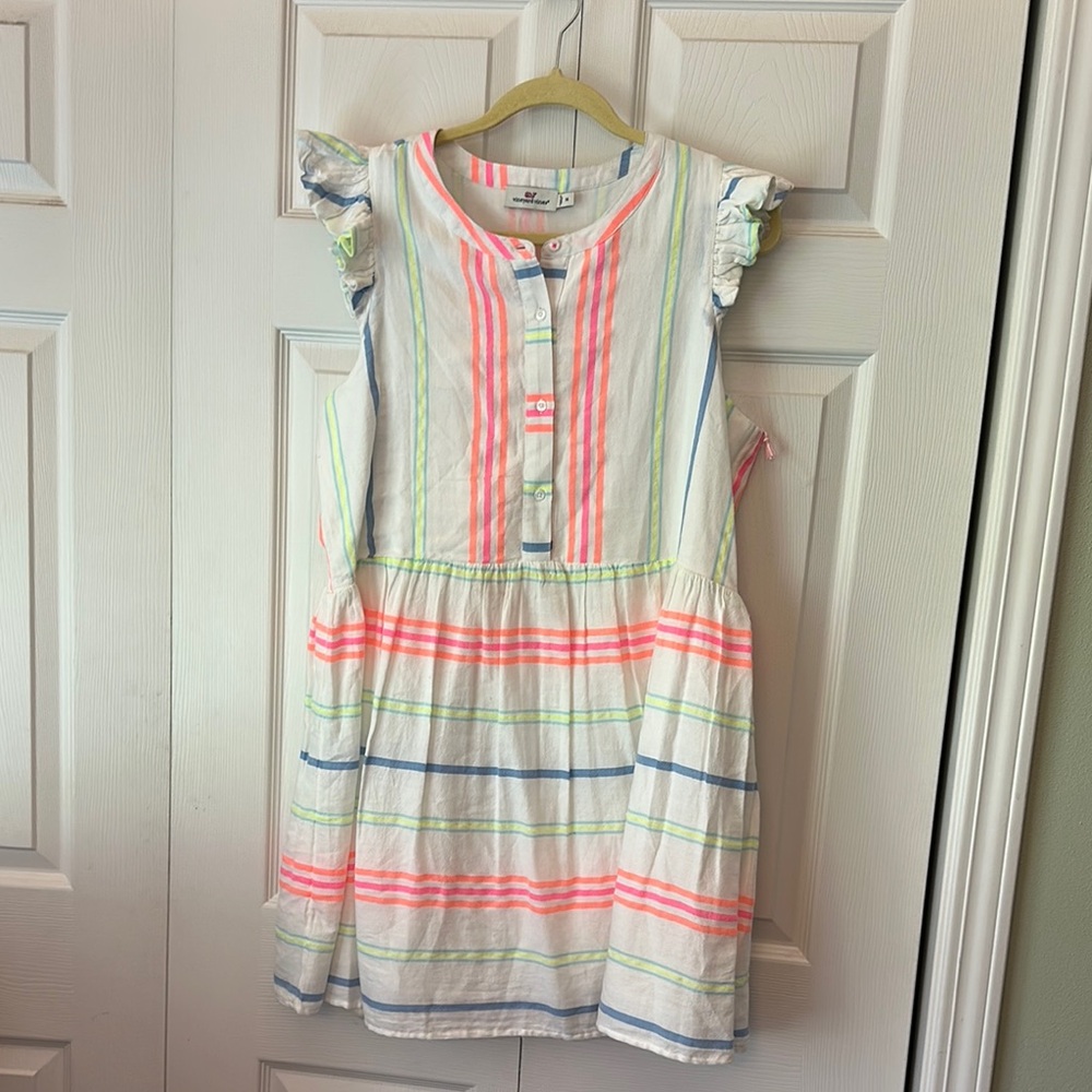 NWOT Vineyard Vines White Multi Strip Dress
